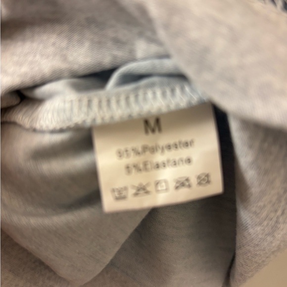 Blue and Gray Colorblock Long Sleeve Top with Button Detail - Picture 7 of 7